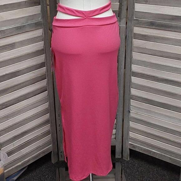 Women's Cross Waist Rib-Knit Midi Skirt | Future Collective | Small - Picture 4 of 9